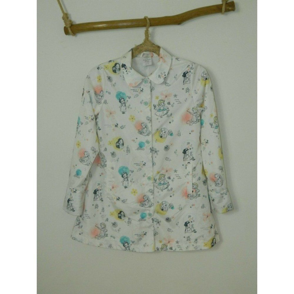 Disney Animators Jacket Princess Collection Girls White Wind Breaker Size 9/10